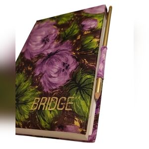 Vintage Floral Bridge Score Pad with Pen Holder
